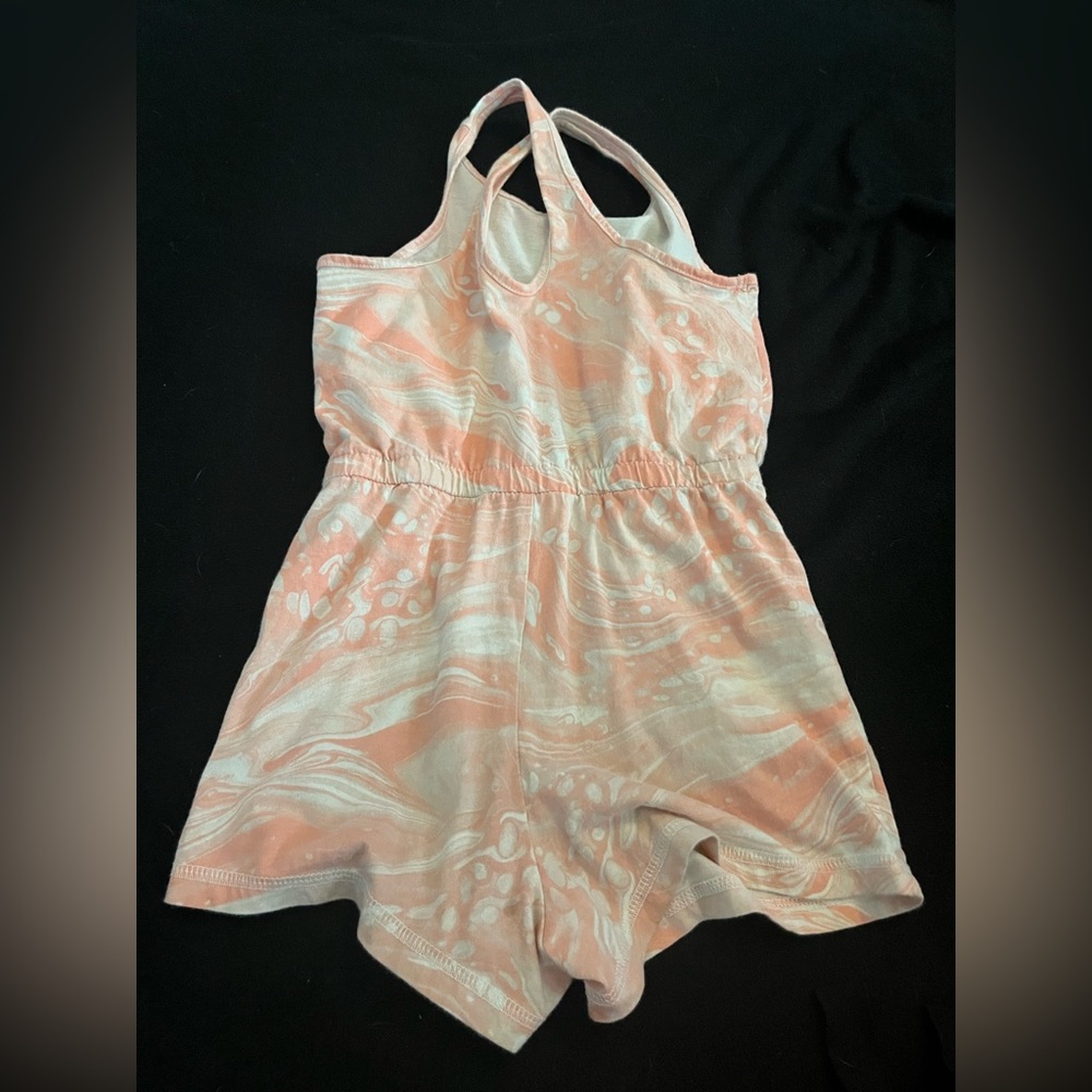Peach and white romper size 8